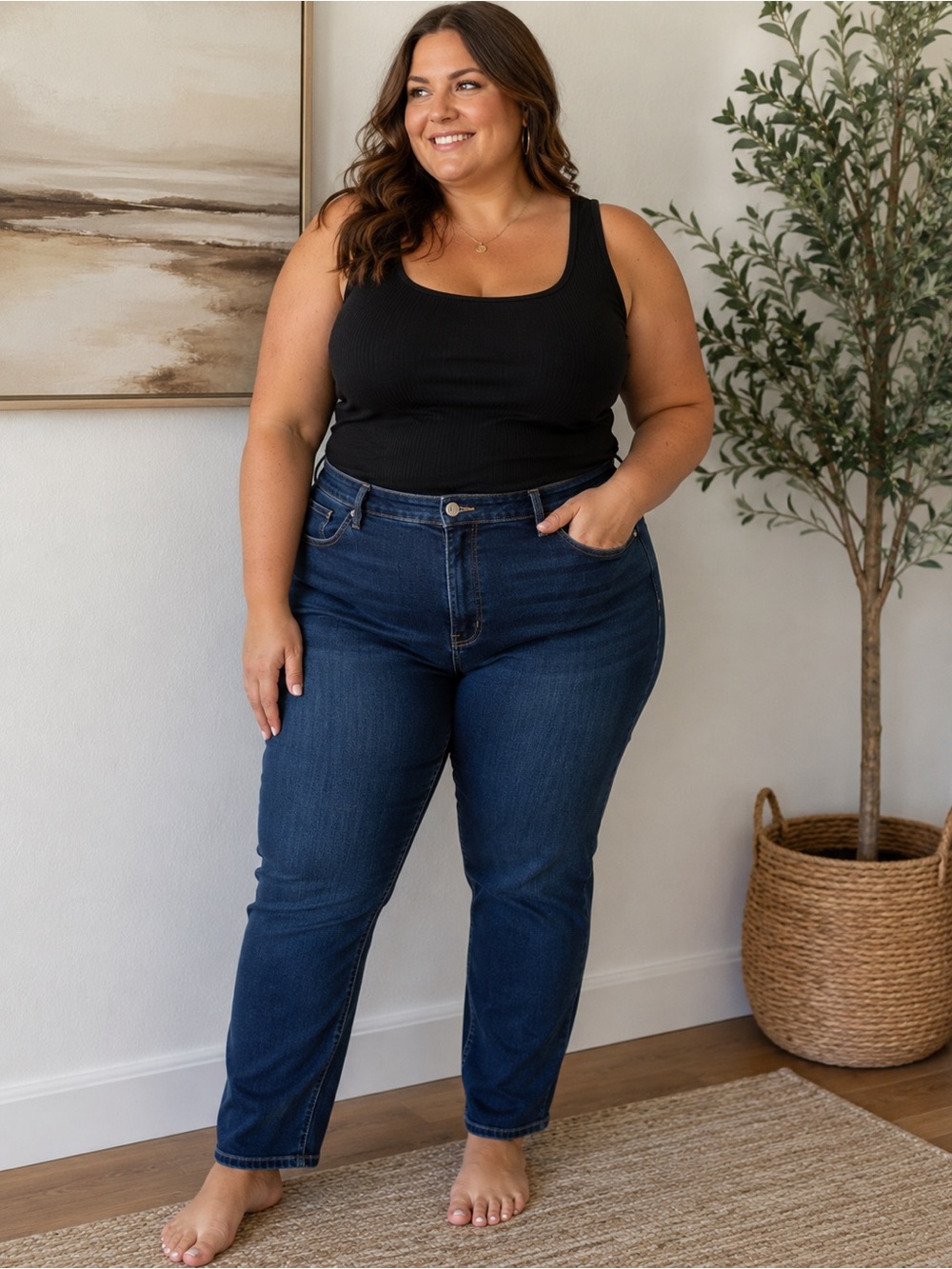 Talbots Flawless 5-Pocket Straight Curvy Dark Blue Women’s Jeans Sz 12